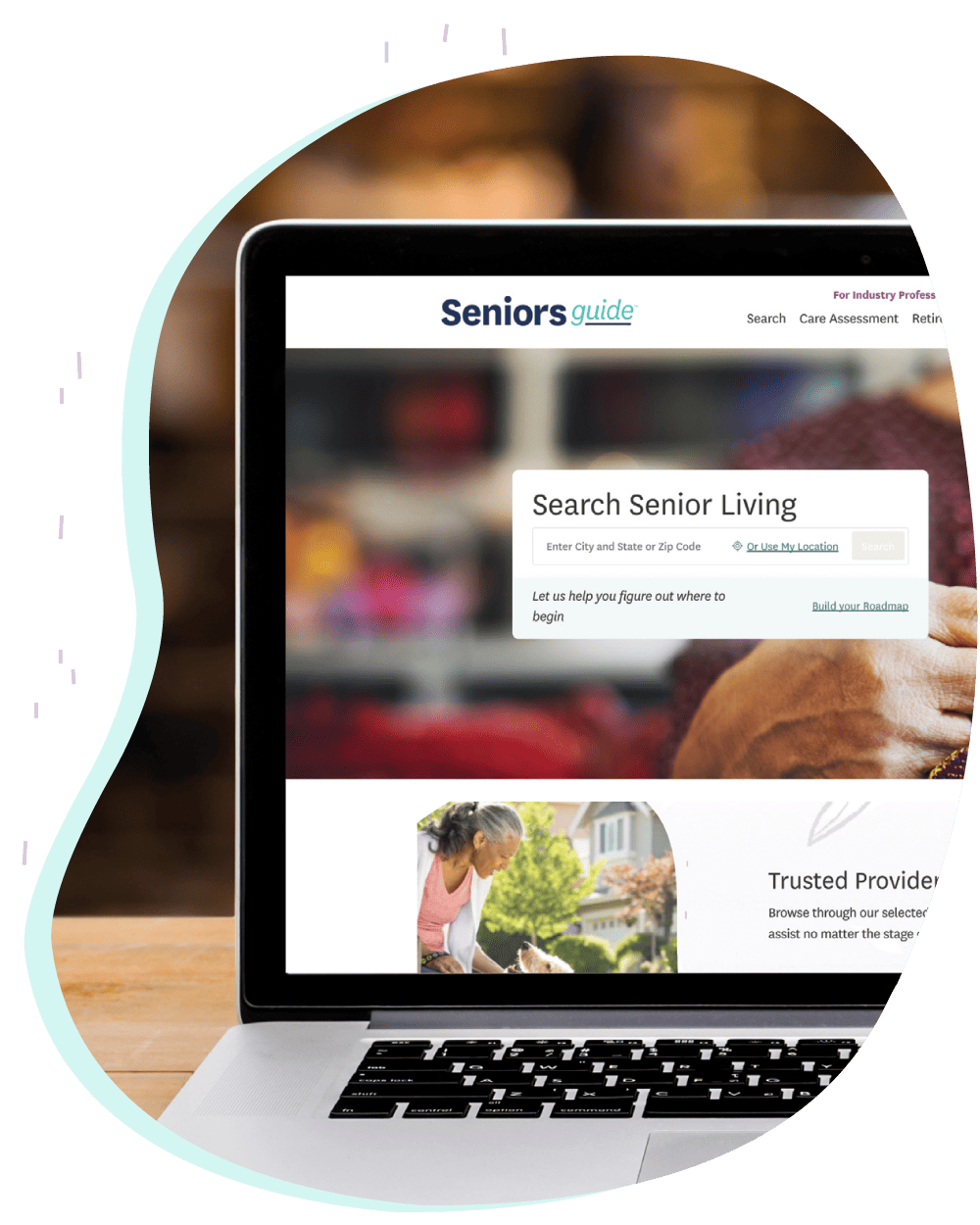 seniorsguide.com on laptop