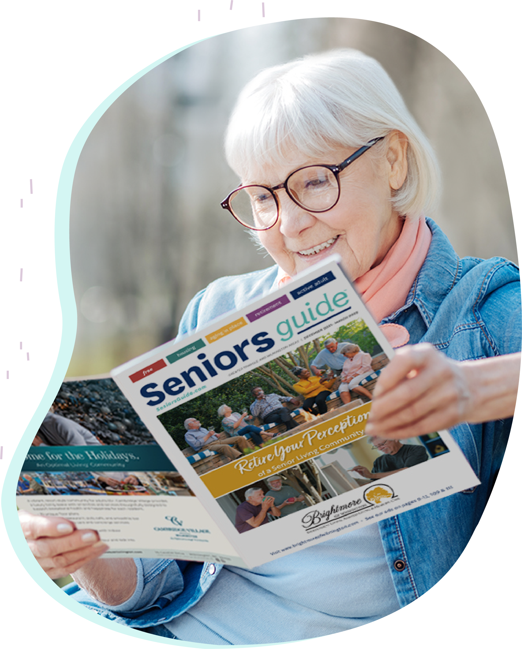 Senior lady reading Seniors Guide Magazine